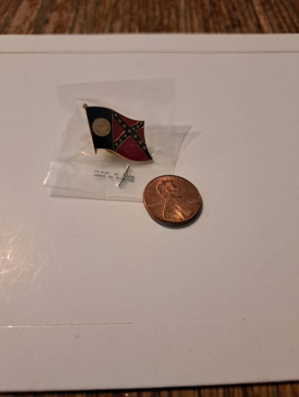 New Vintage Georgia State Flag Hat Lapel Board Pin 1956 Confederate Style Enamel